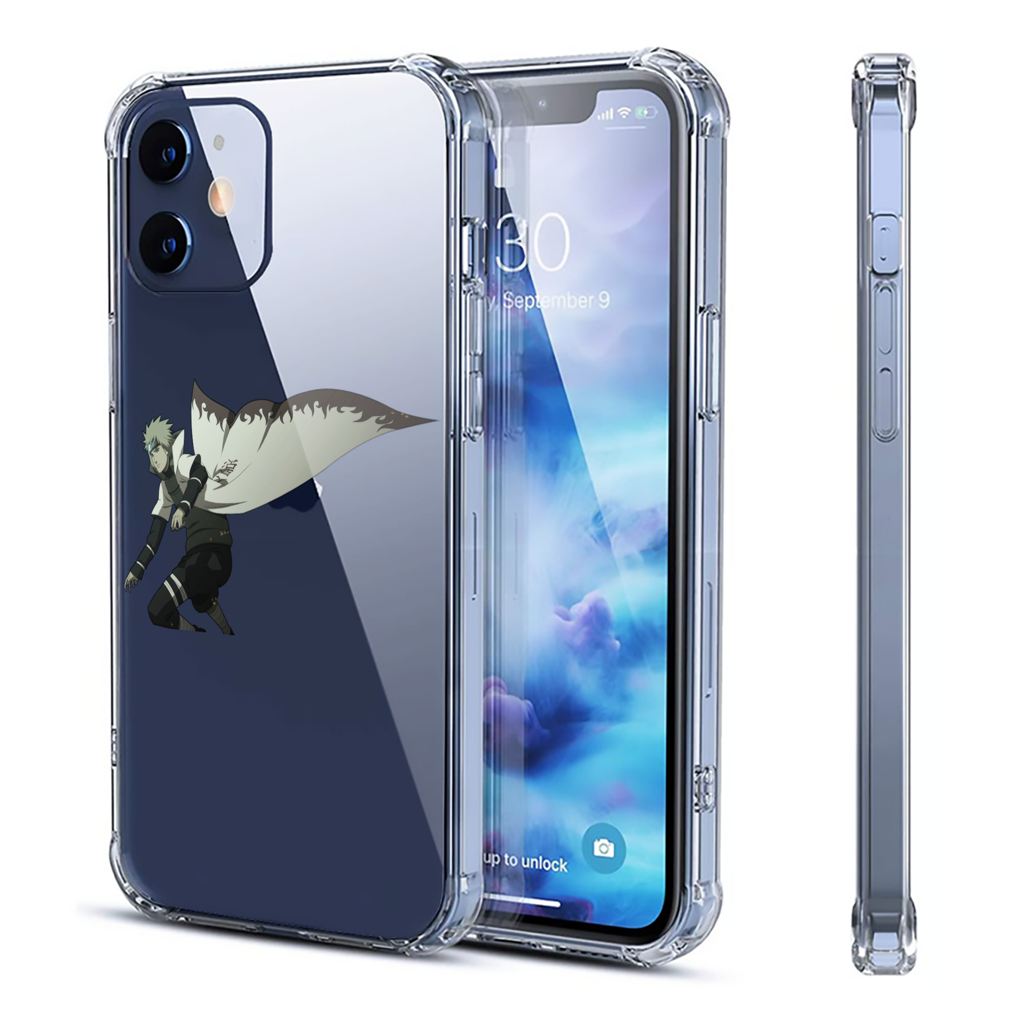 （画像用） NARUTO -ナルト- 波風 ミナト Namikaze Minato 【iPhone 12シリーズ対応】透明スマホケース（クリアソフトケース）